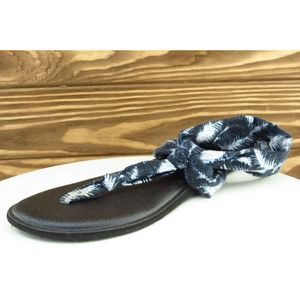 Sanuk Size 7 M Black Slingback Fabric Women Sandal Shoes 1017884